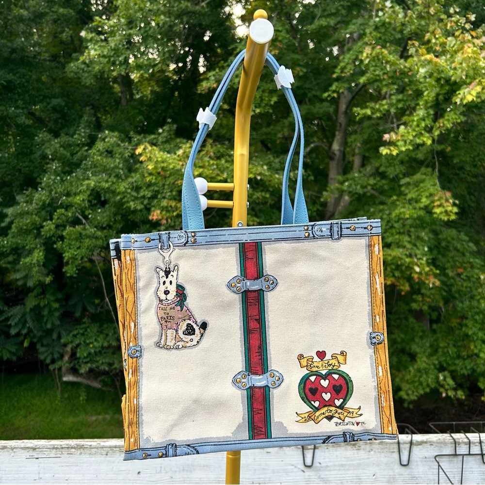 Brighton Canvas Tote Bag in Love we Trust the queen has spoken take me to Paris